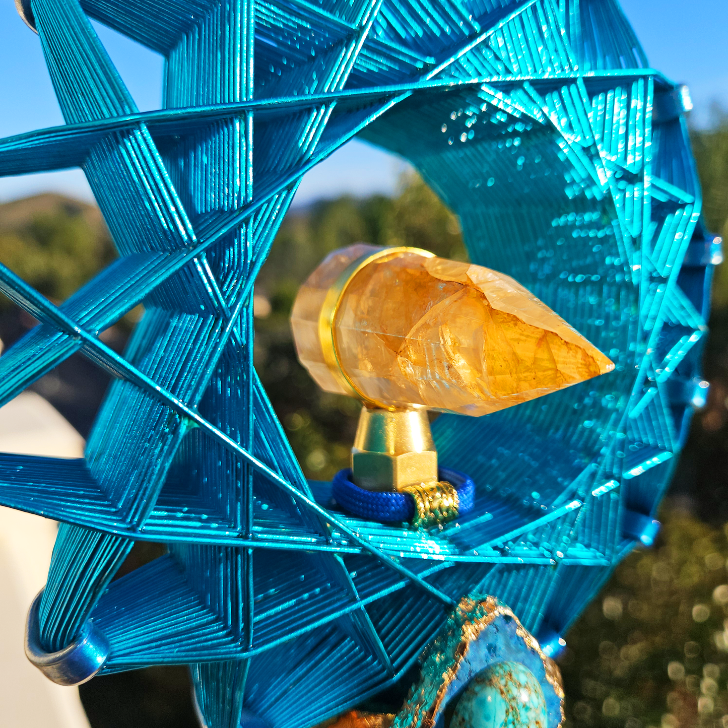 FrequenzWand Blue With Golden Healer Quartz Crystal! (Upgrade for Pro or Ultimate Package)